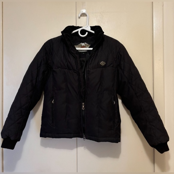 Harley Davidson Quilted Down Puffer Jacket - Picture 2 of 4